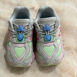 New Balance Kids Sneakers in Gray, Pink, and Light Green
